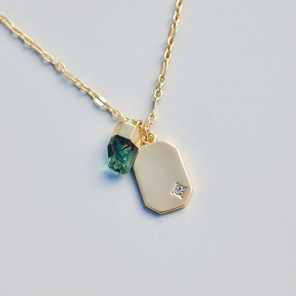 Emerald Quartz Pura Vida necklace