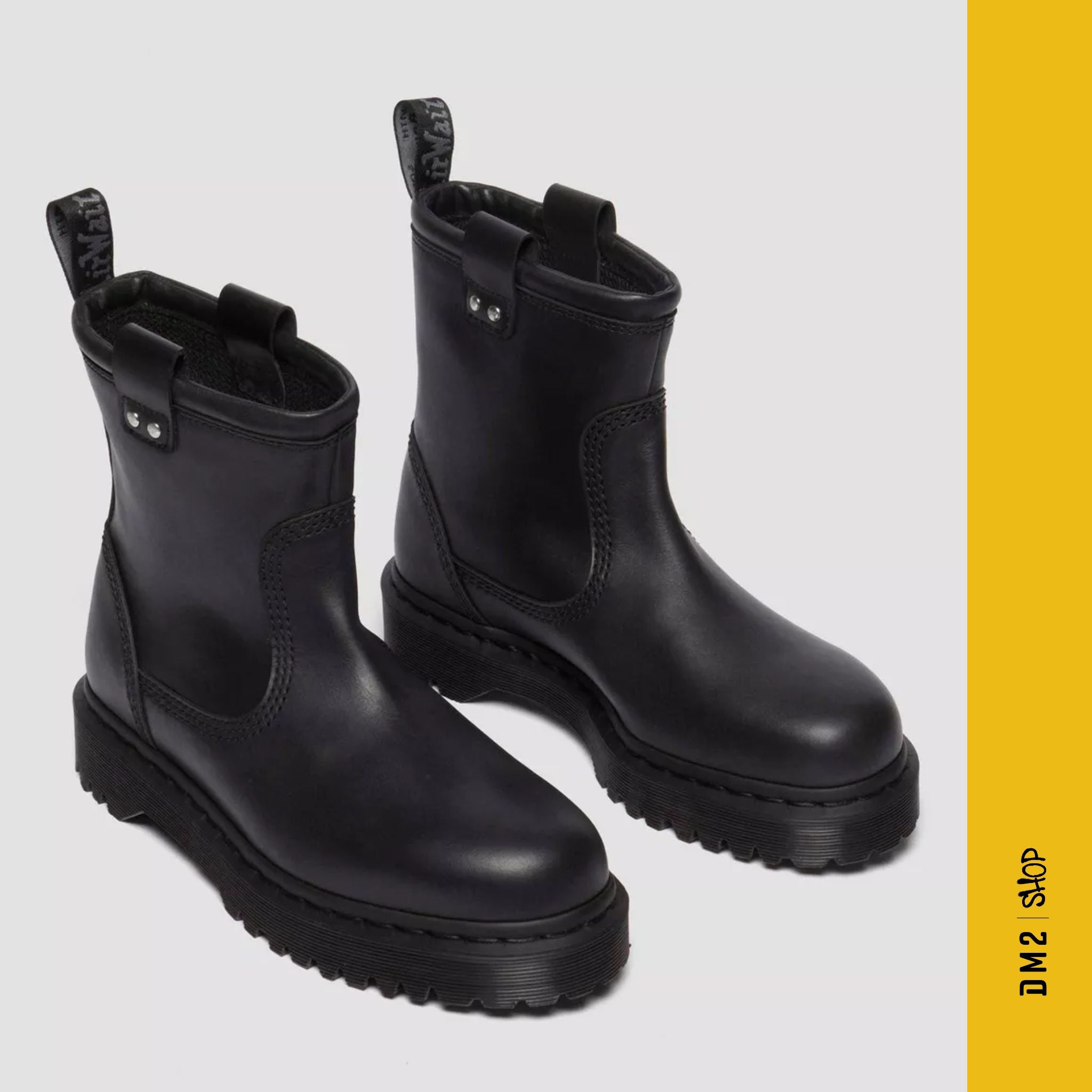 BOTTILLONS ANISTONE LO LEATHER BIKER NOIR, DR.MARTENS