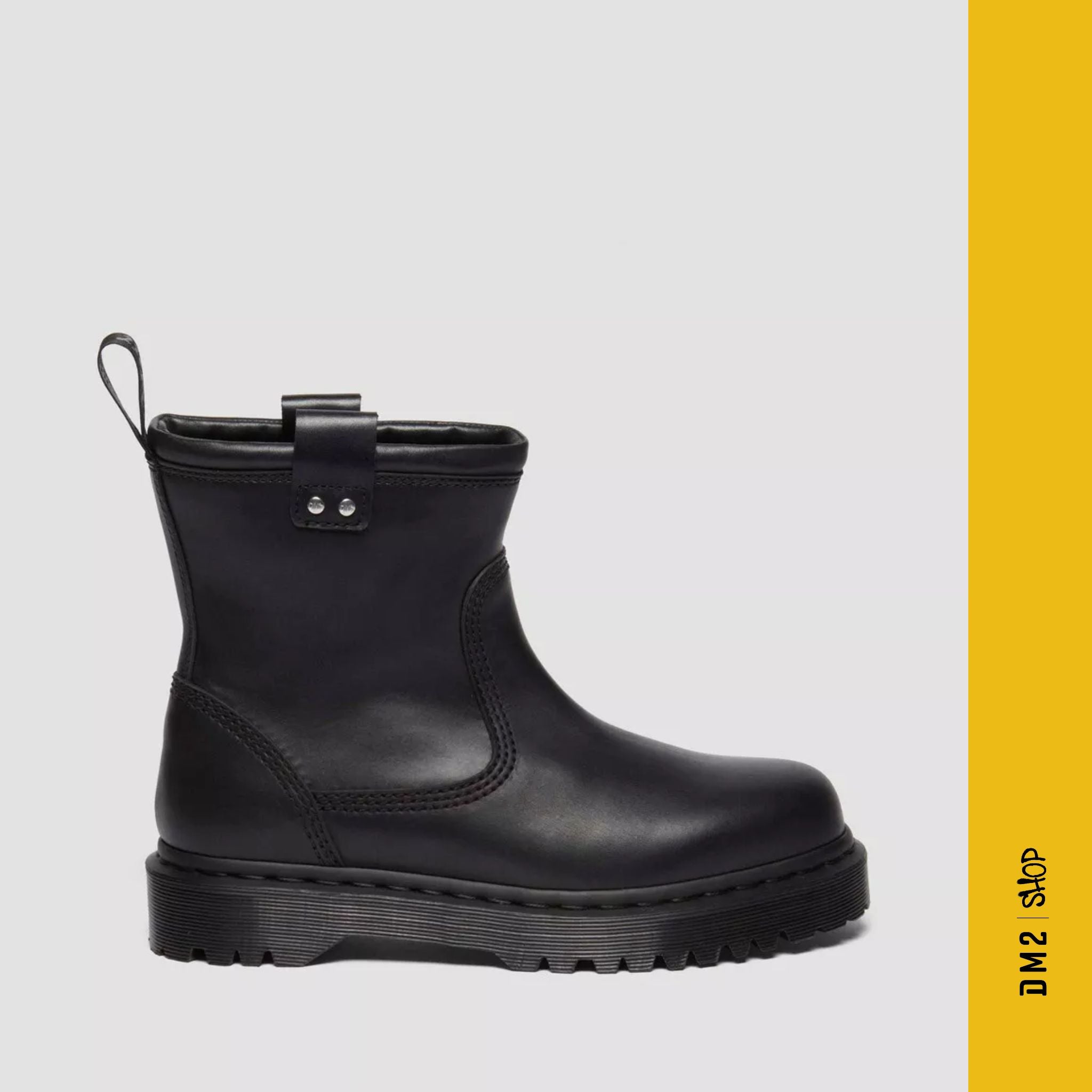 BOTTILLONS ANISTONE LO LEATHER BIKER NOIR, DR.MARTENS