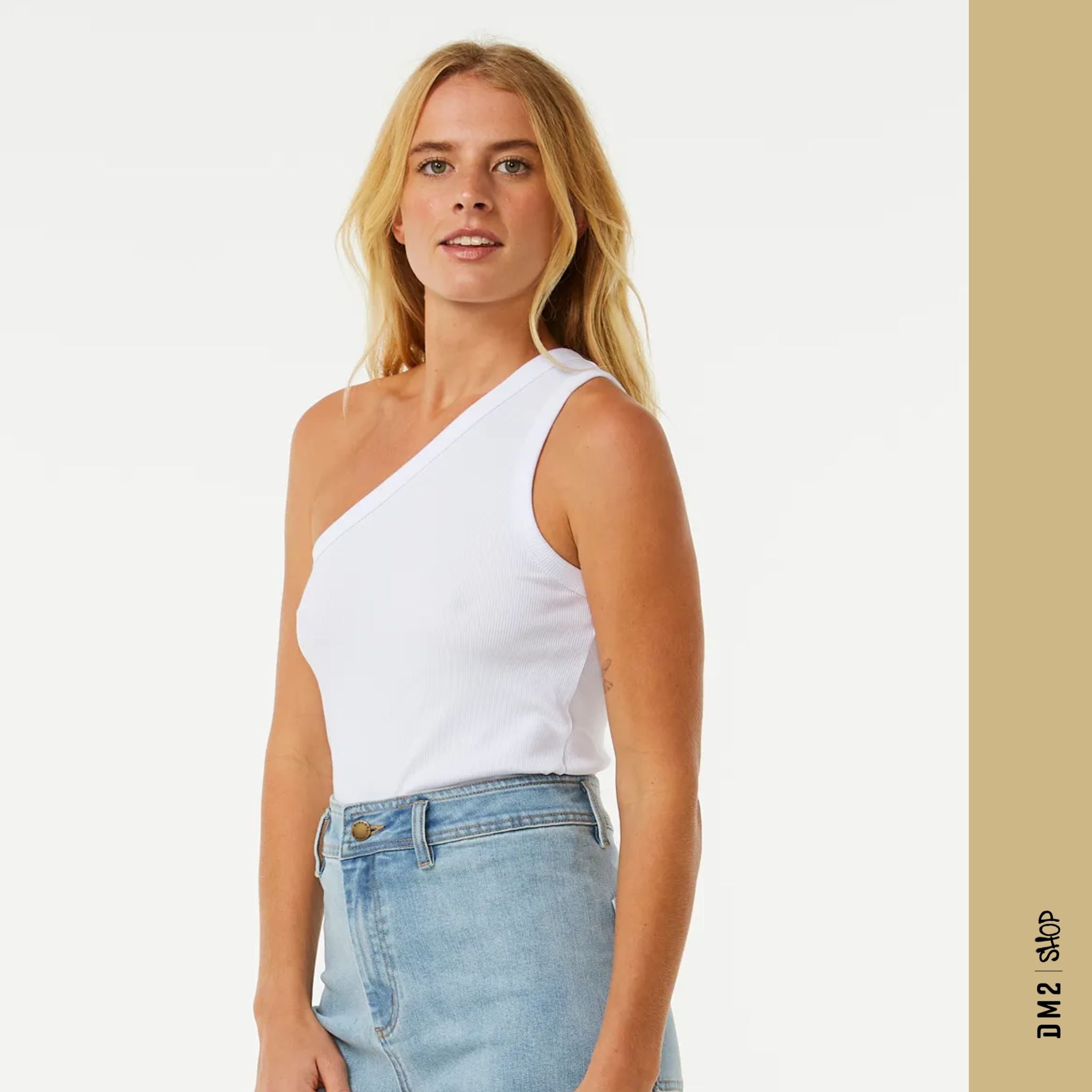 CAMISOLE RIP CURL ASYM RIB BLANCHE