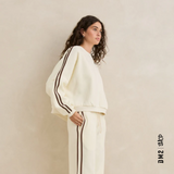 CREWNECK RHYTHM CONTRAST CREAM FEMME