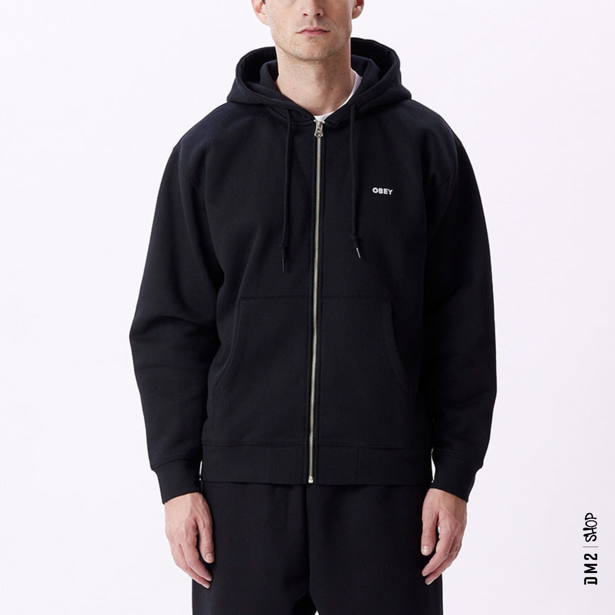 HOOD ZIP OBEY ESTABLISHED NOIR