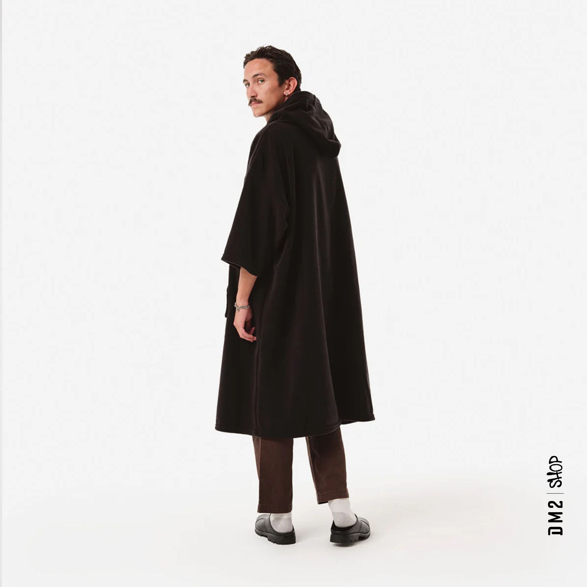 PONCHO POLAR UNISEXE NOIR, SLOWTIDE ( L/XL)