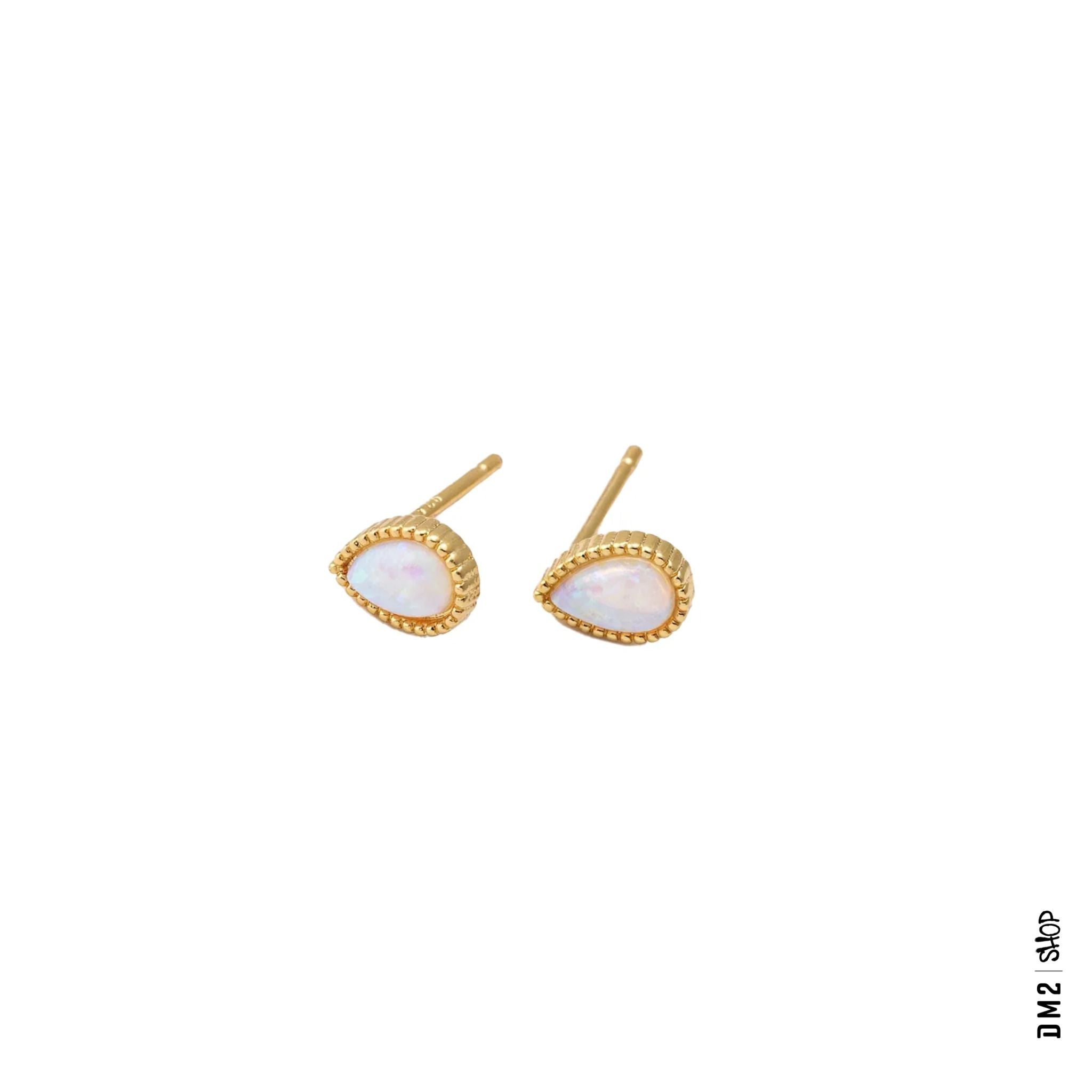 BOUCLE OREILLE  GOUTTE OPALE 14K