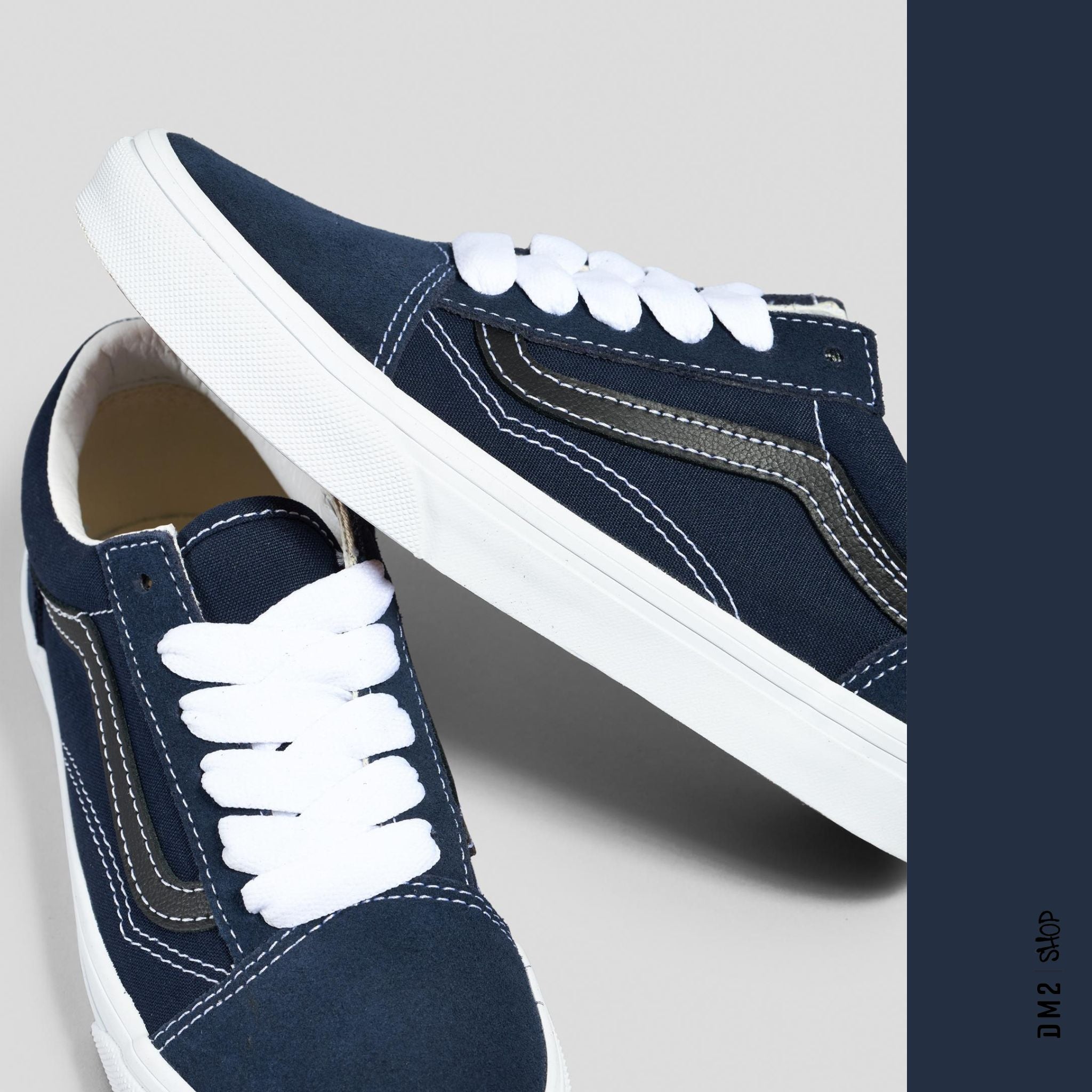 CHAUSSURES ENFANTS OLD SKOOL FAT LACES MARINE VANS ( 10.5J à 3J )