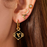 BOUCLE OREILLE MOON OR 18K