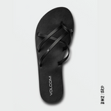 SANDALES FEMME NEW SCHOOL II TOUT NOIR, VOLCOM