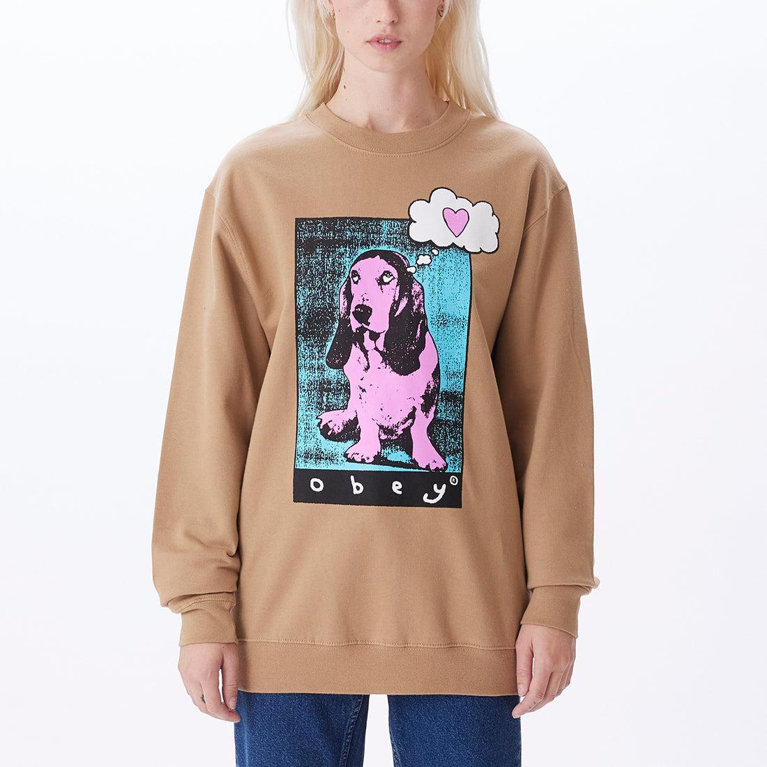 crewneck-obey-femme-love-puppy-sand