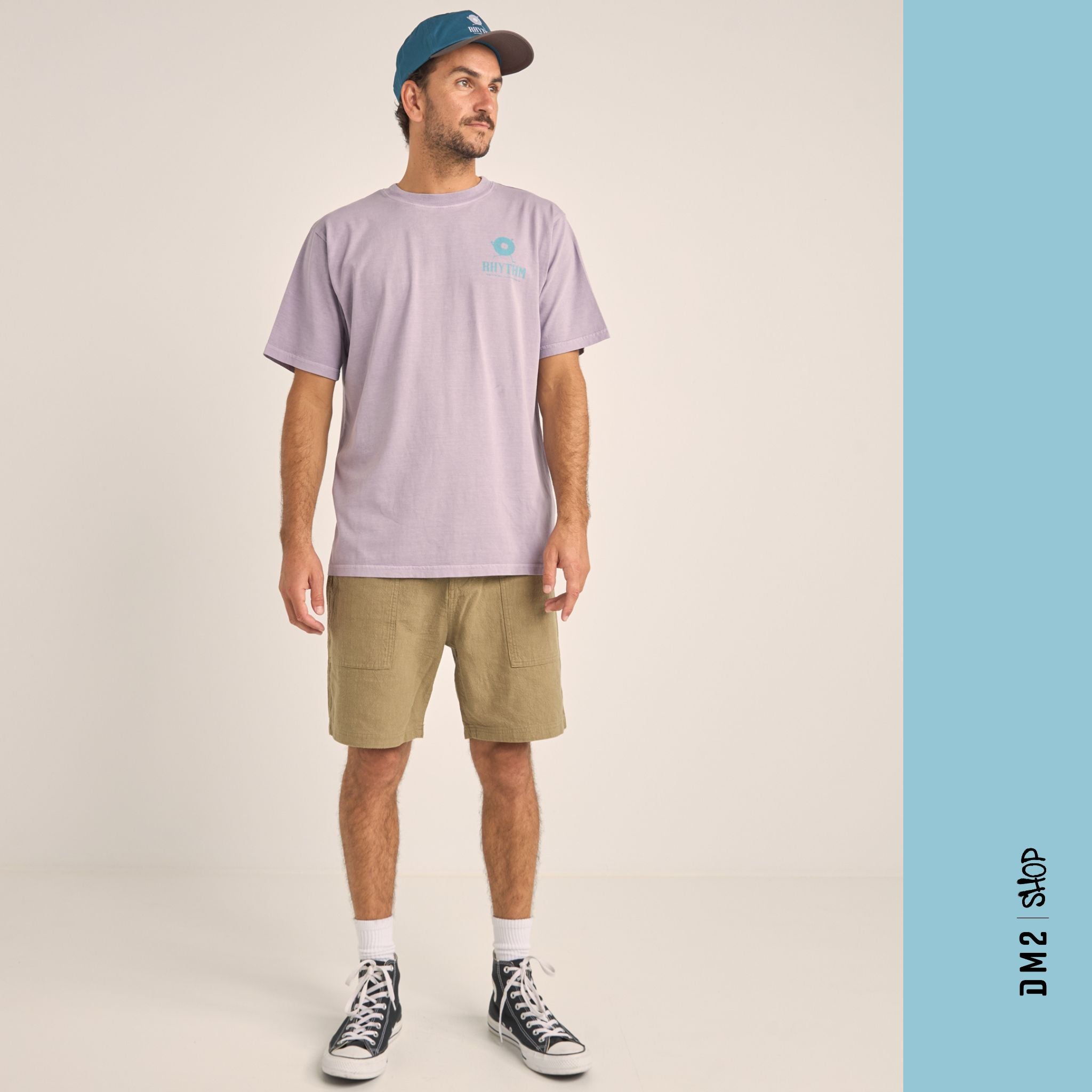 T-SHIRT HOMME RECORD MAUVE, RHYTHM