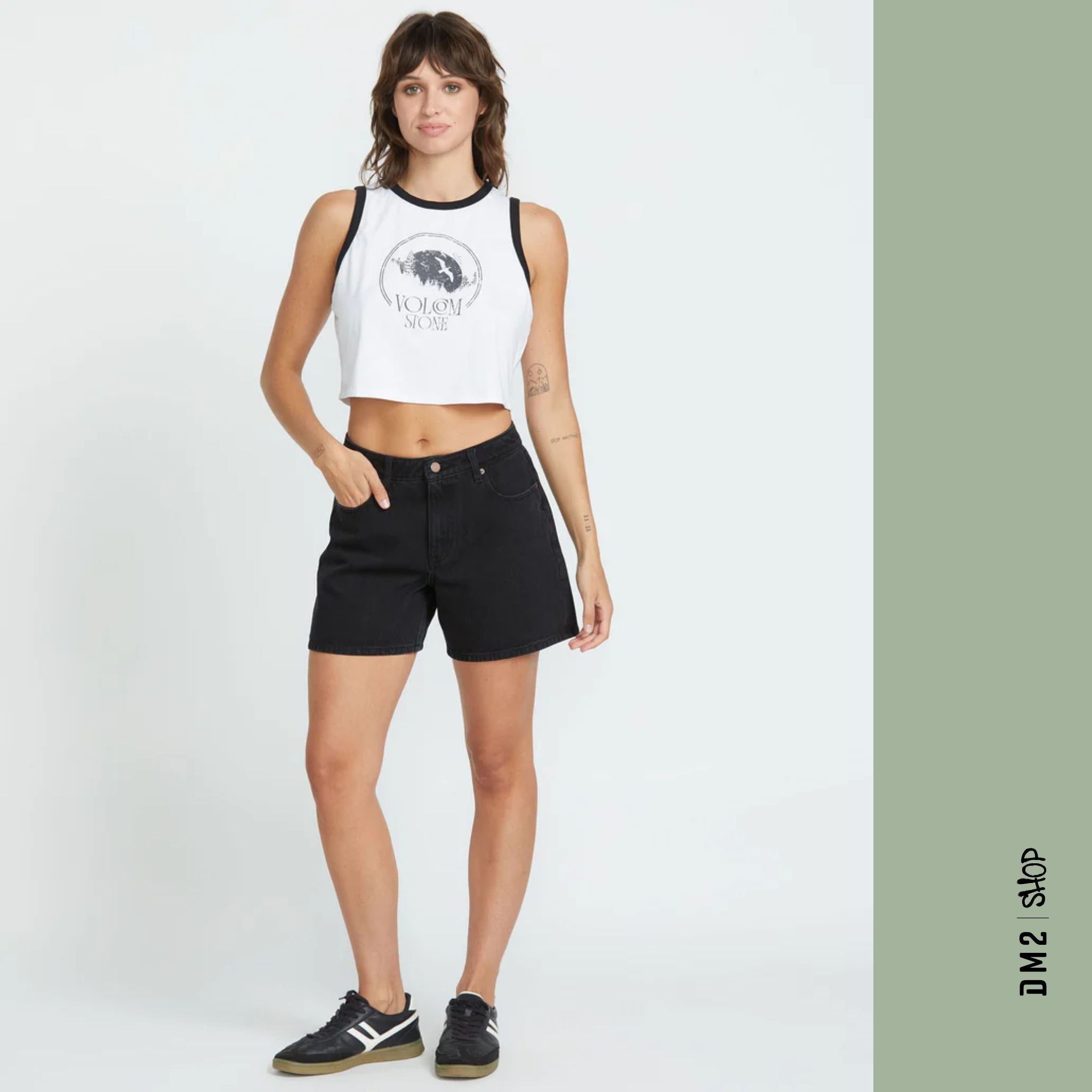 SHORT FEMME STONED BOYFRIEND NOIR, VOLCOM