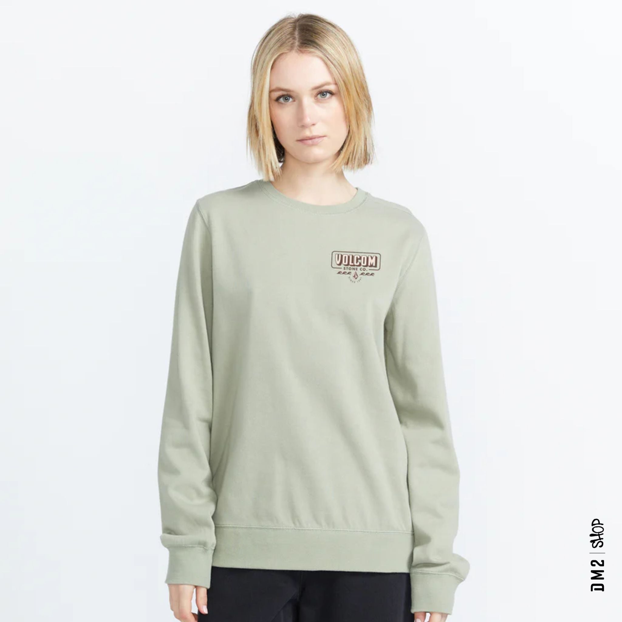 CREWNECK FEMME TRULY STOKED SAGE, VOLCOM