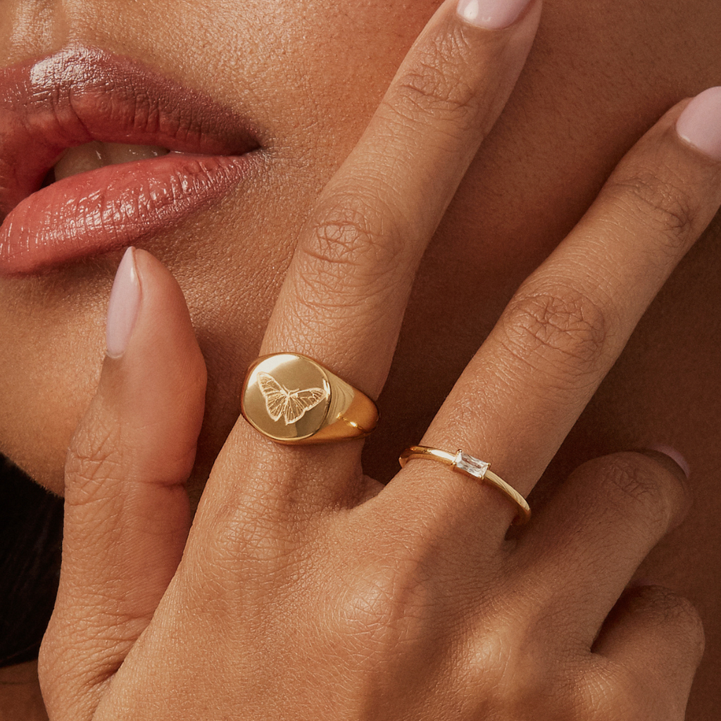 TWENTY COMPASS // BAGUE BUTTERFLY - PLAQUÉ OR
